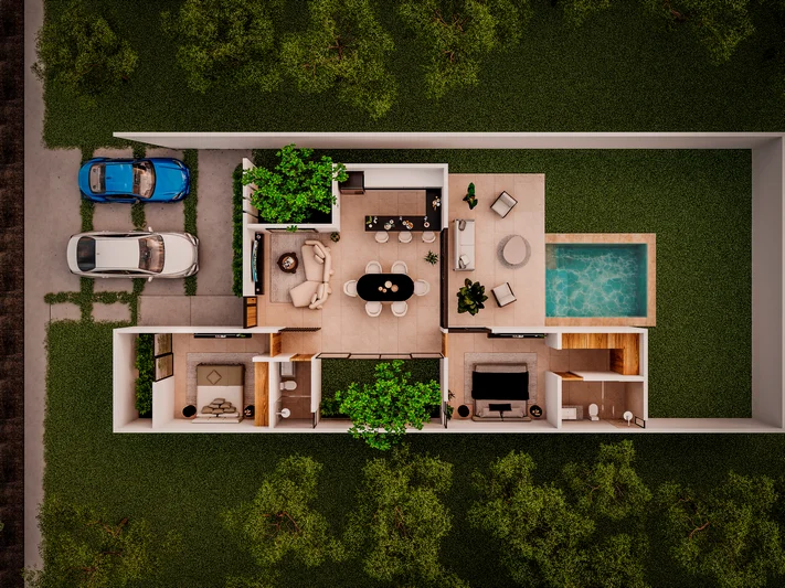 CASA EN PREVENTA 2 RECAMARAS EN PRIVADA MERIDA NORTE CONKAL (NVC-2825)